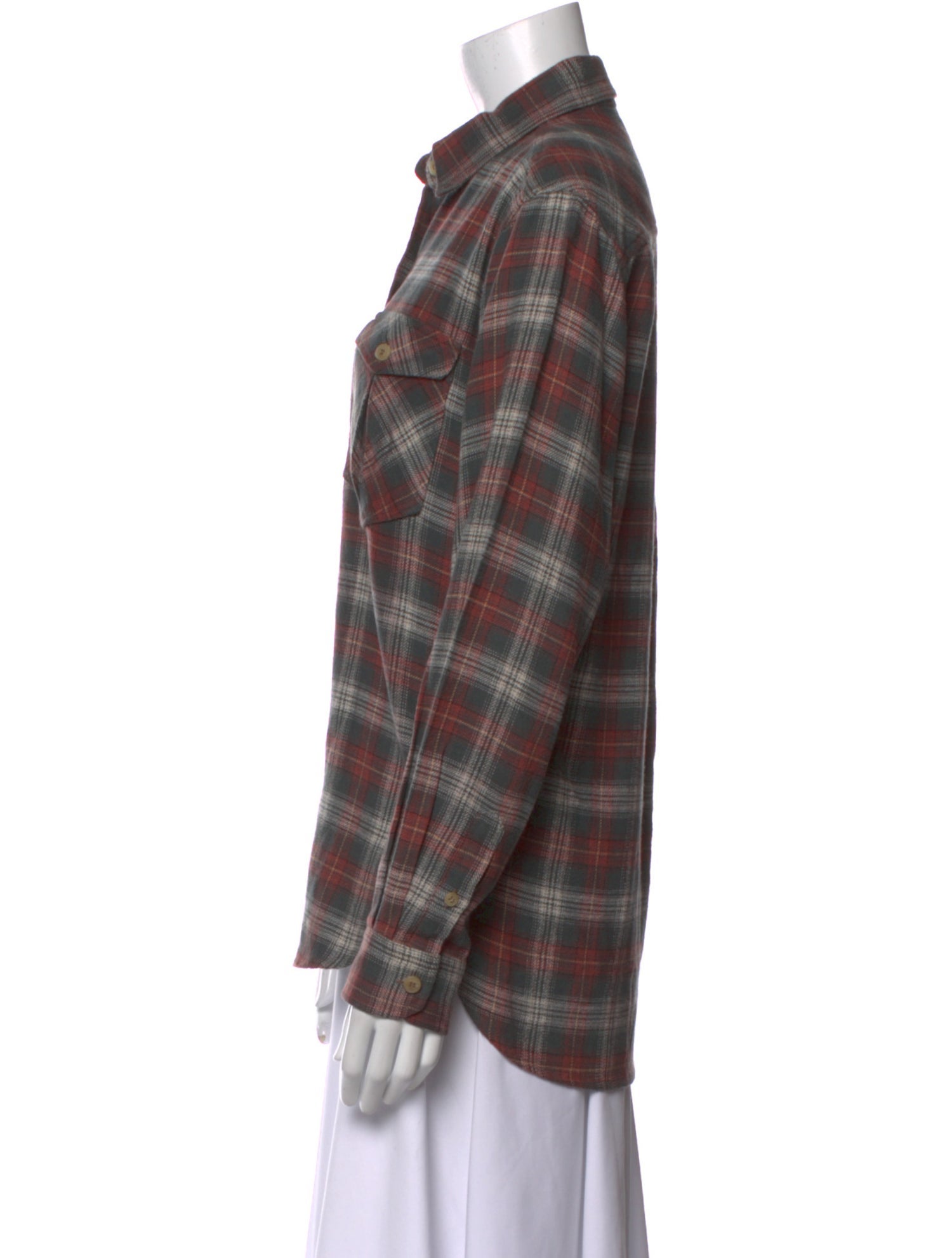 Étoile Isabel Marant Plaid Print Long Sleeve Button-Up Top