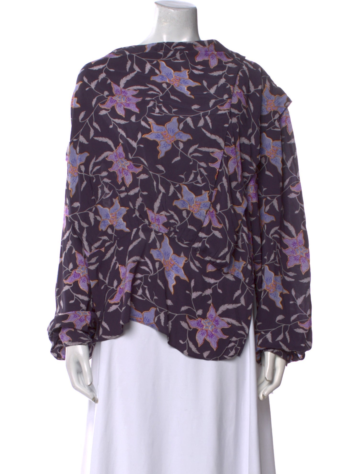 Étoile Isabel Marant Printed Bateau Neckline Blouse