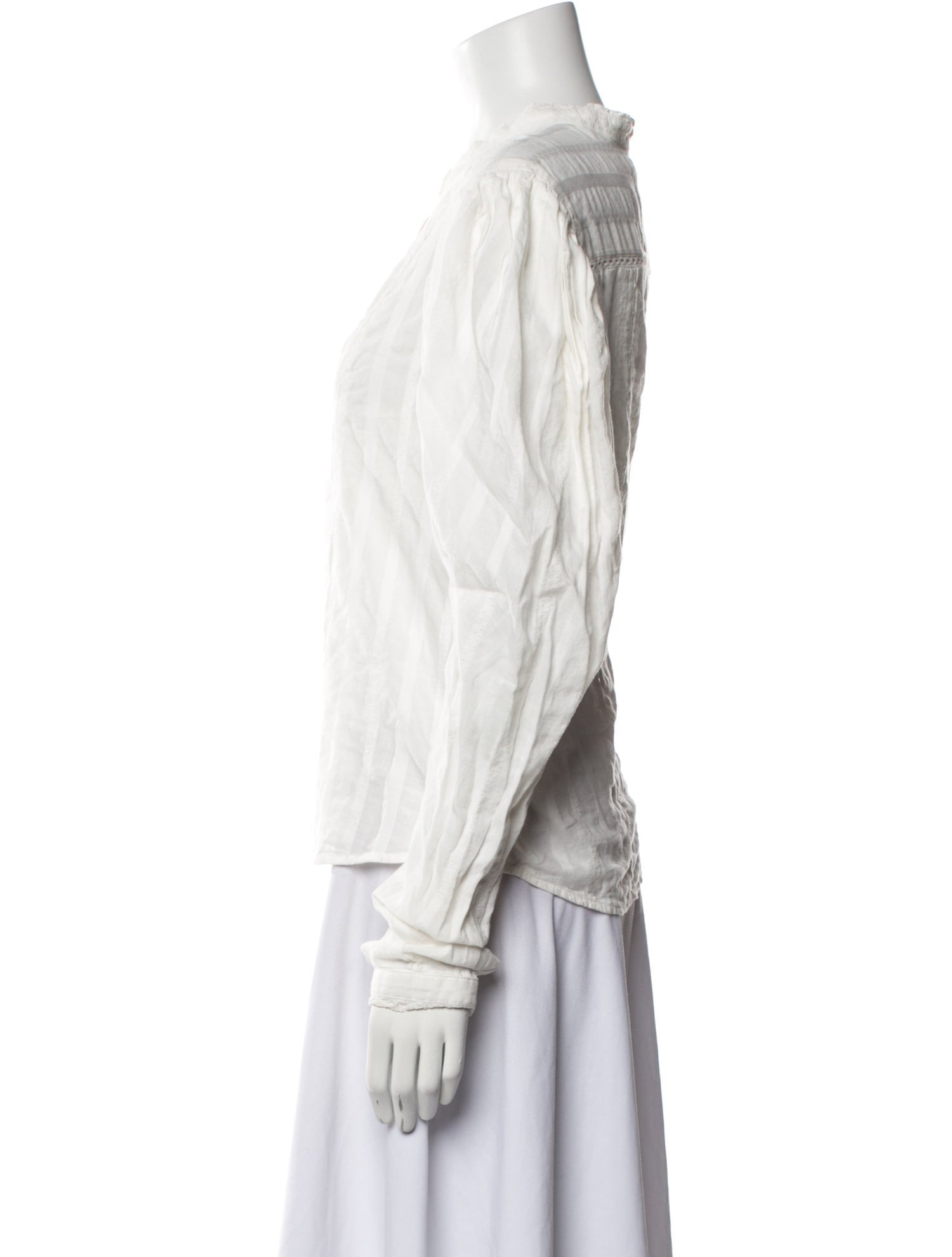 Étoile Isabel Marant Mock Neck Long Sleeve Button-Up Top