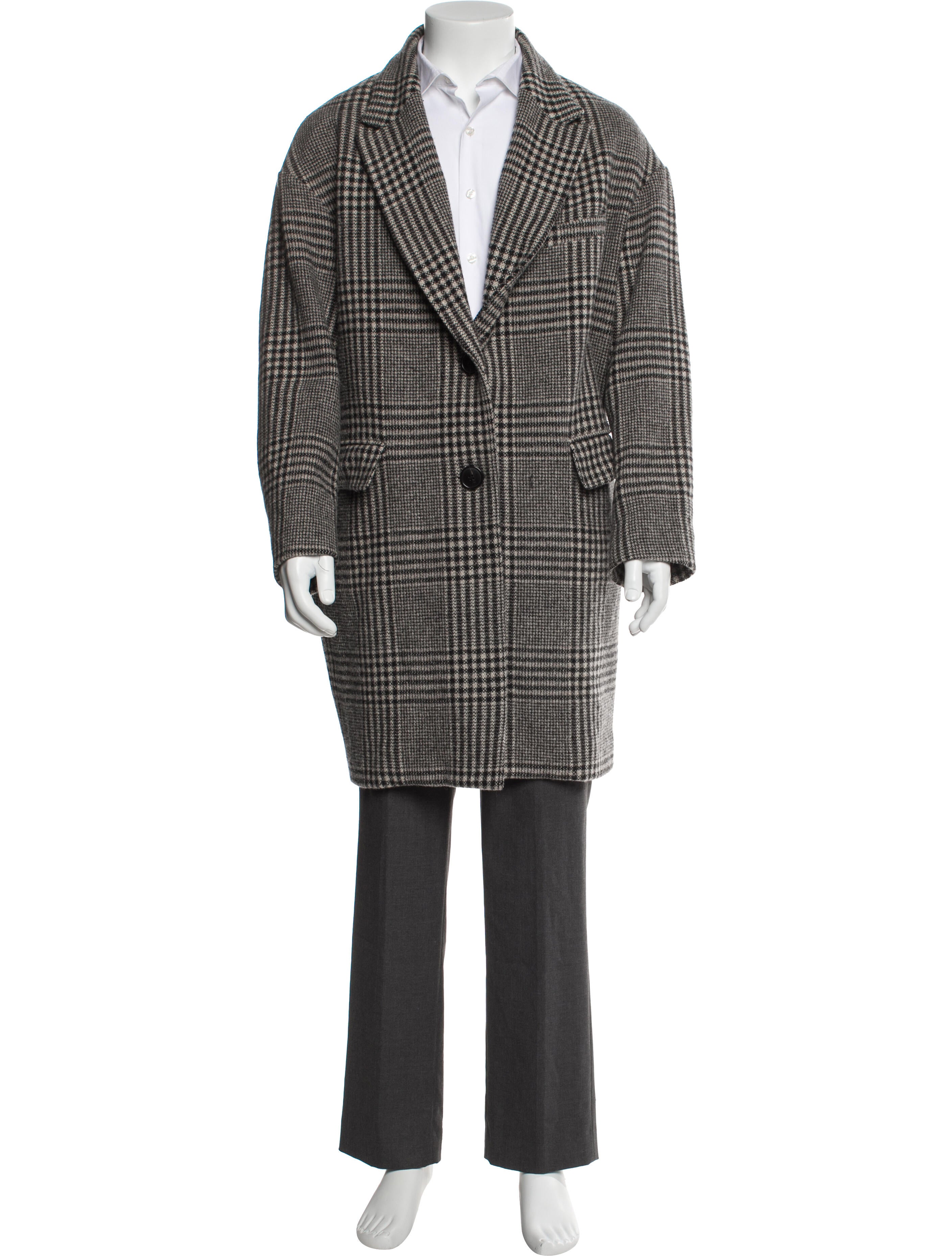 Étoile Isabel Marant Wool Houndstooth Print Overcoat