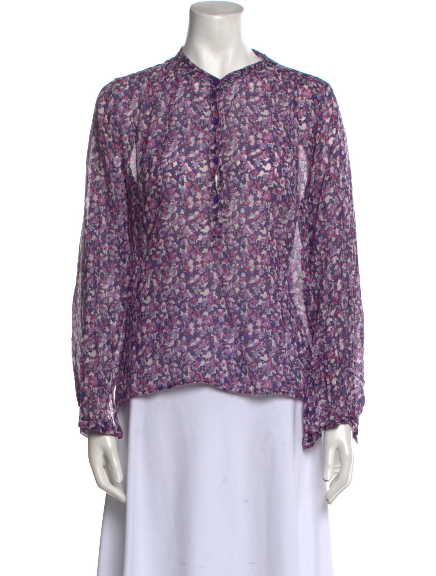 Étoile Isabel Marant Floral Print Mock Neck Blouse