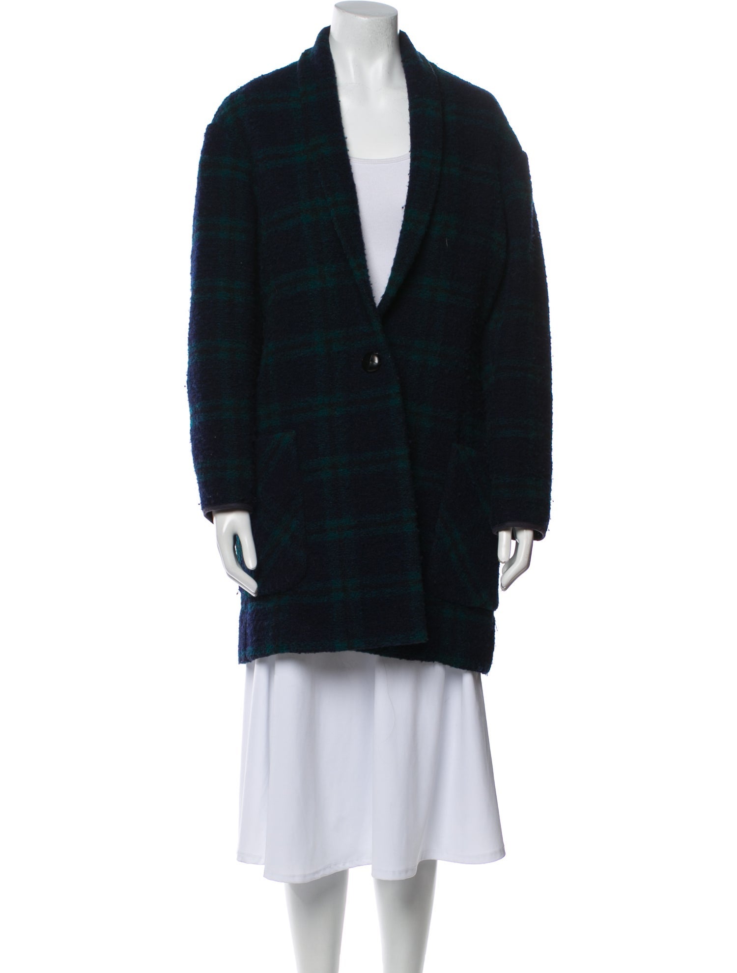 Étoile Isabel Marant Wool Plaid Print Coat