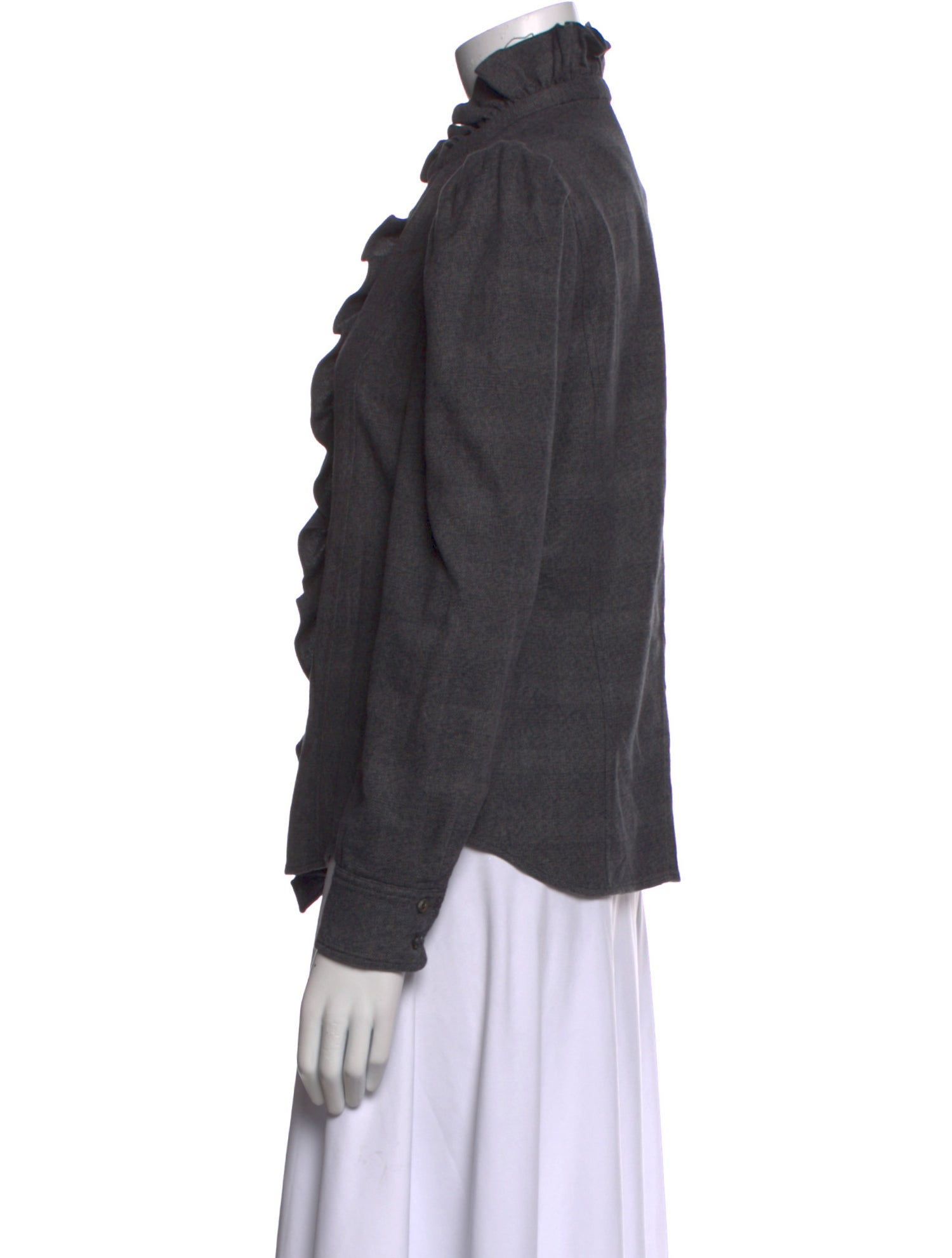 Étoile Isabel Marant Mock Neck Long Sleeve Button-Up Top