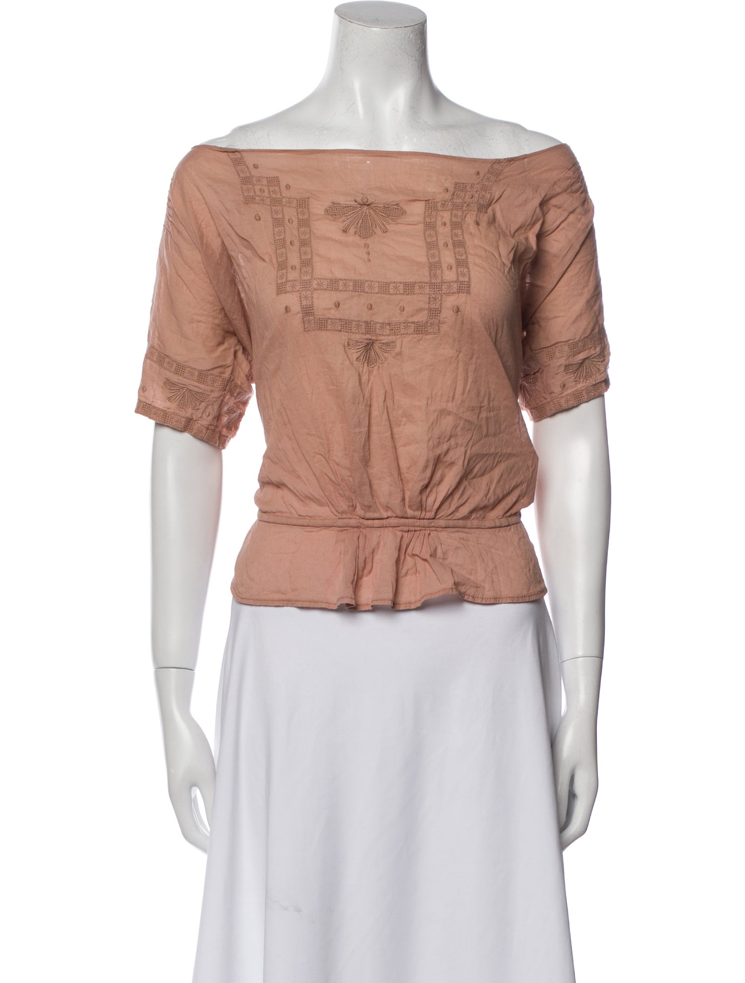 Étoile Isabel Marant Off-The-Shoulder Short Sleeve Crop Top