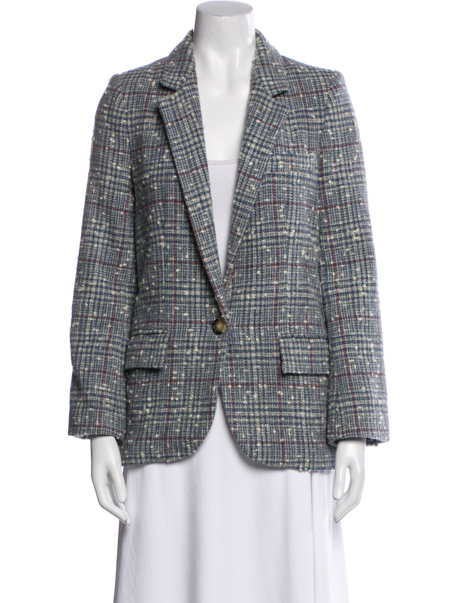 Étoile Isabel Marant Wool Plaid Print Blazer
