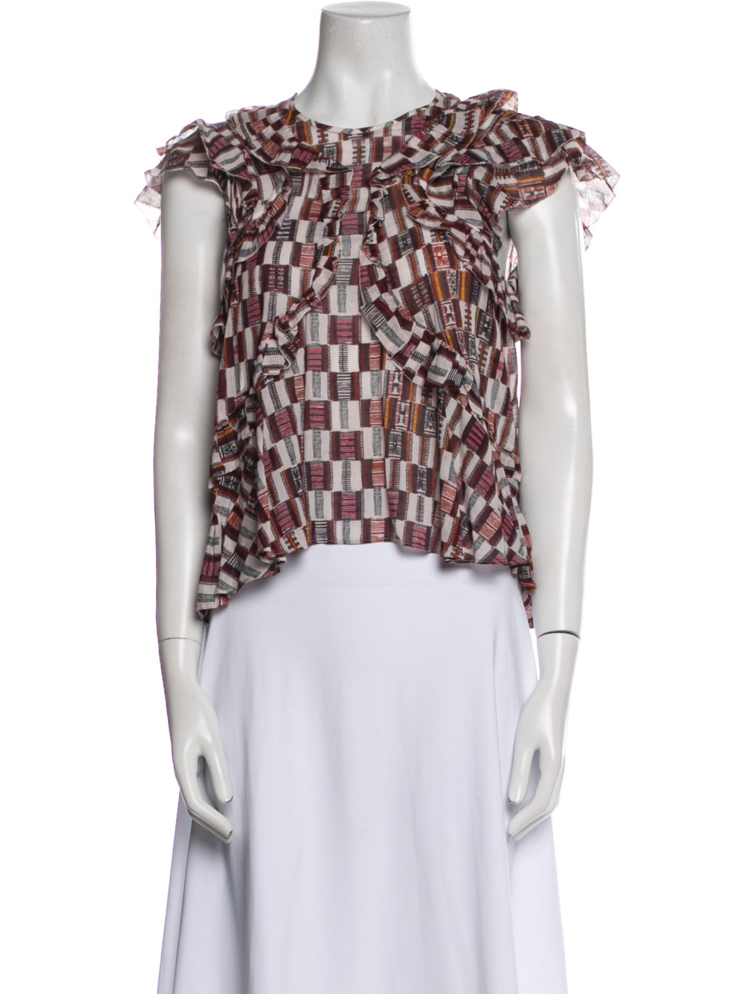 Étoile Isabel Marant Printed Bateau Neckline Blouse
