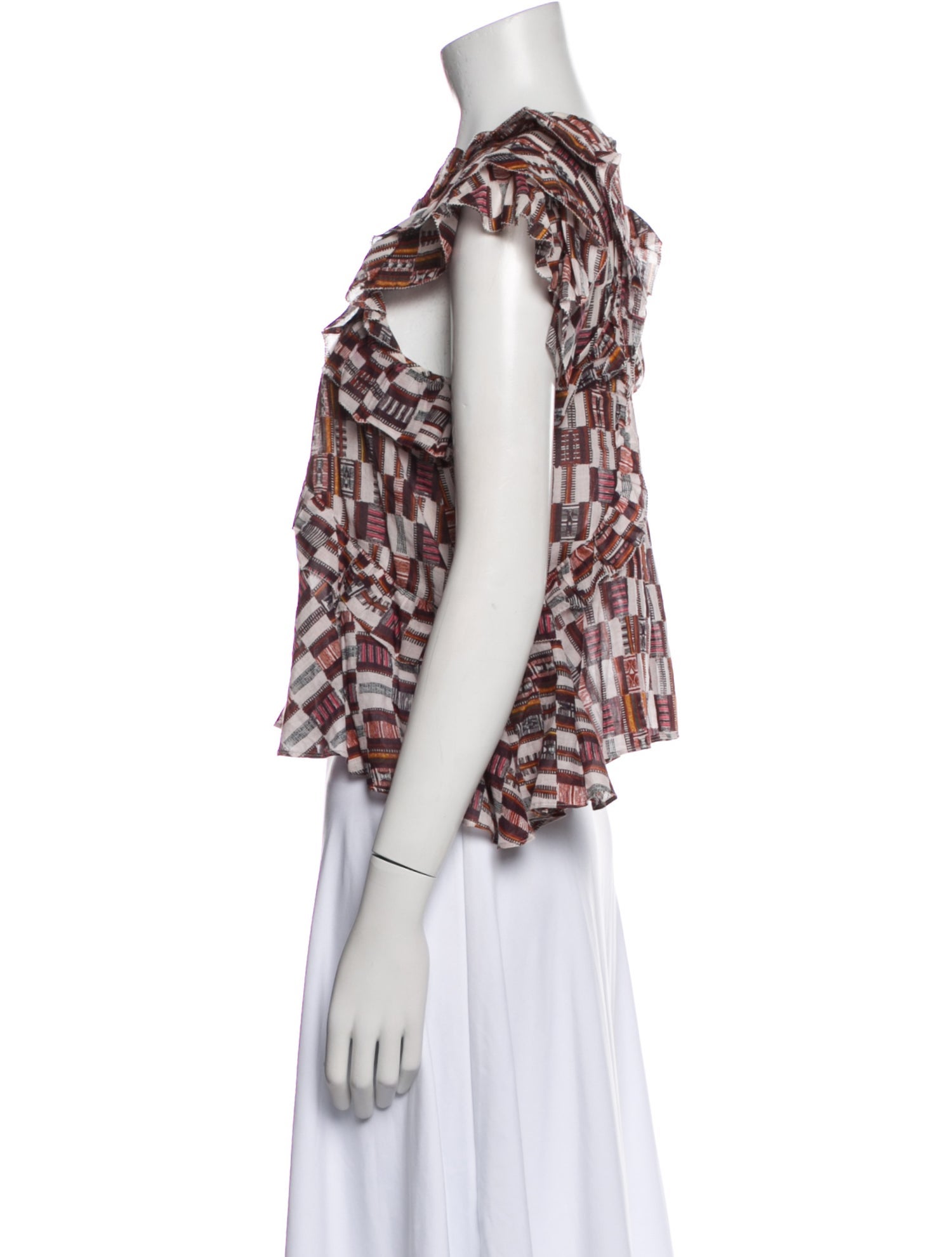 Étoile Isabel Marant Printed Bateau Neckline Blouse