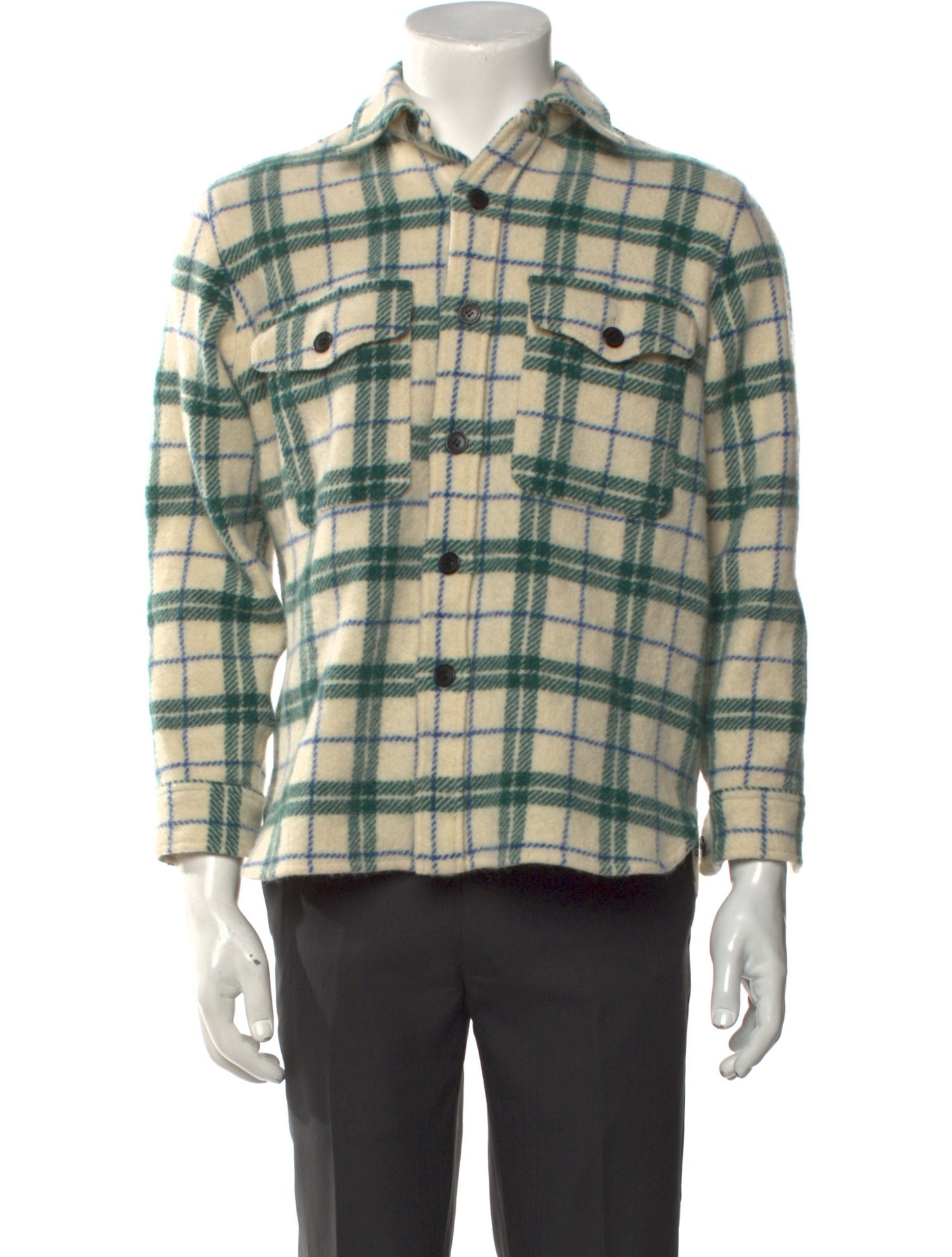 Étoile Isabel Marant Virgin Wool Plaid Print Western Shirt