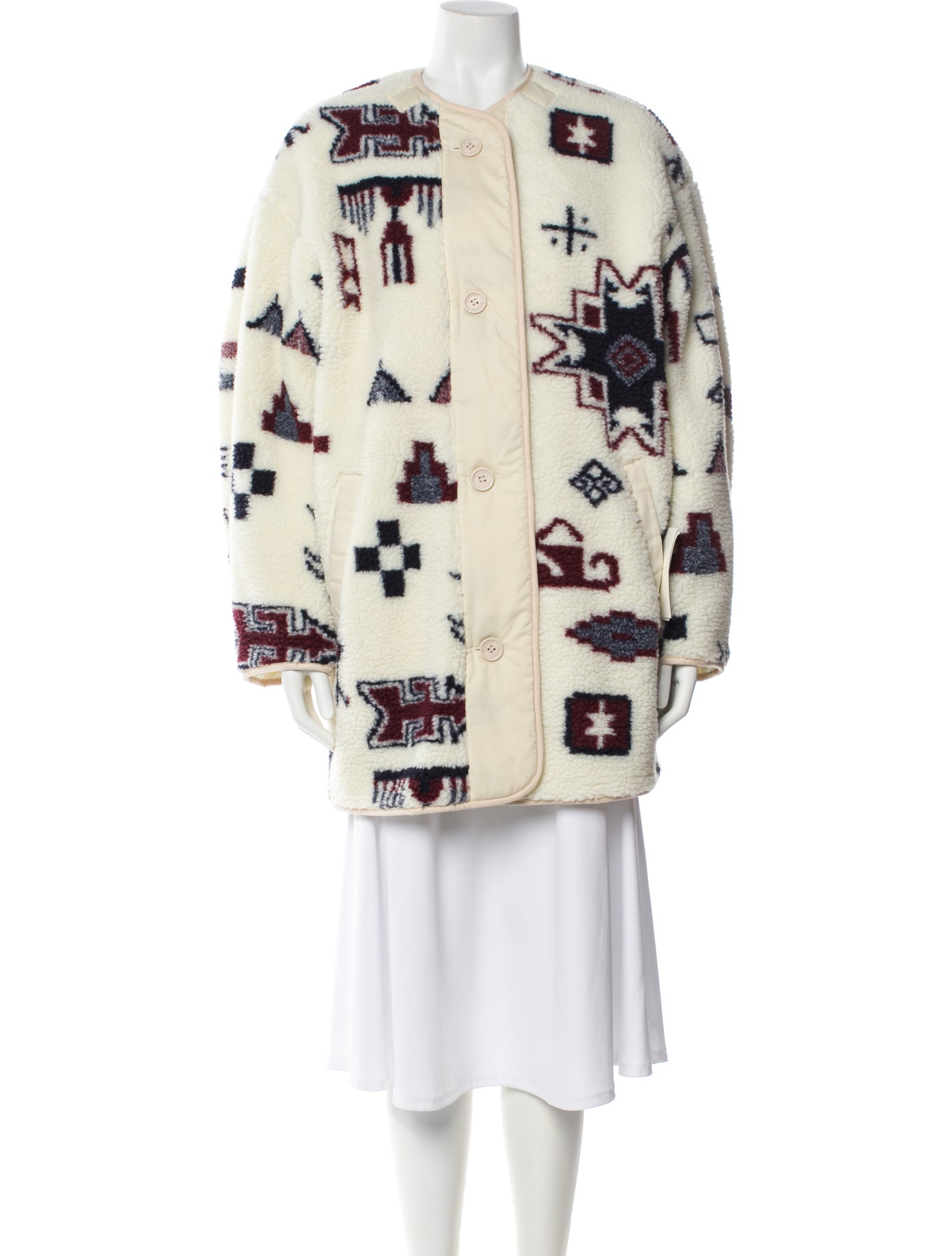 Étoile Isabel Marant Floral Print Faux Fur Coat