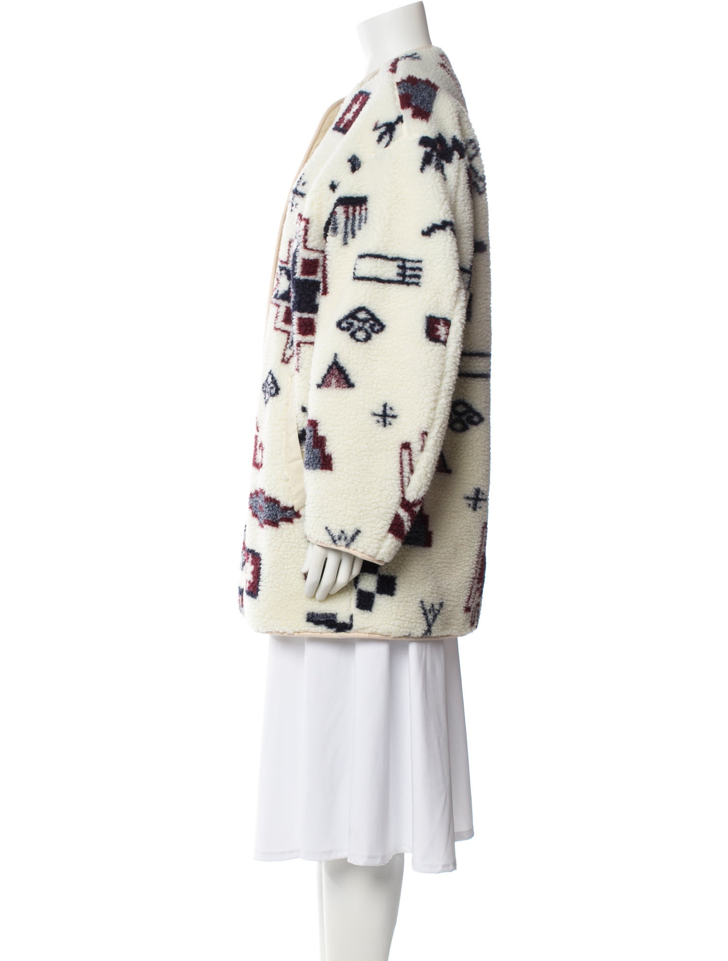 Étoile Isabel Marant Floral Print Faux Fur Coat