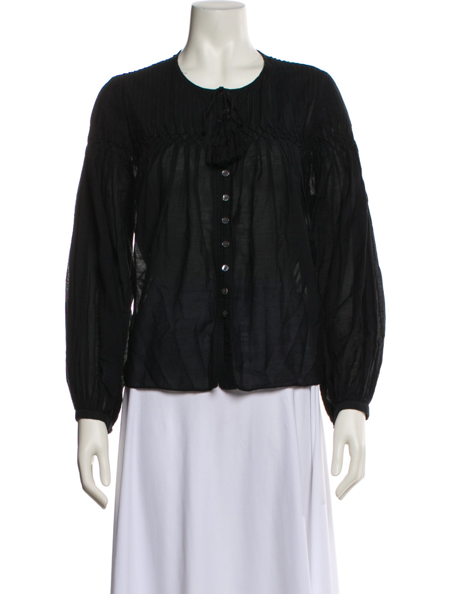 Étoile Isabel Marant Crew Neck Long Sleeve Button-Up Top