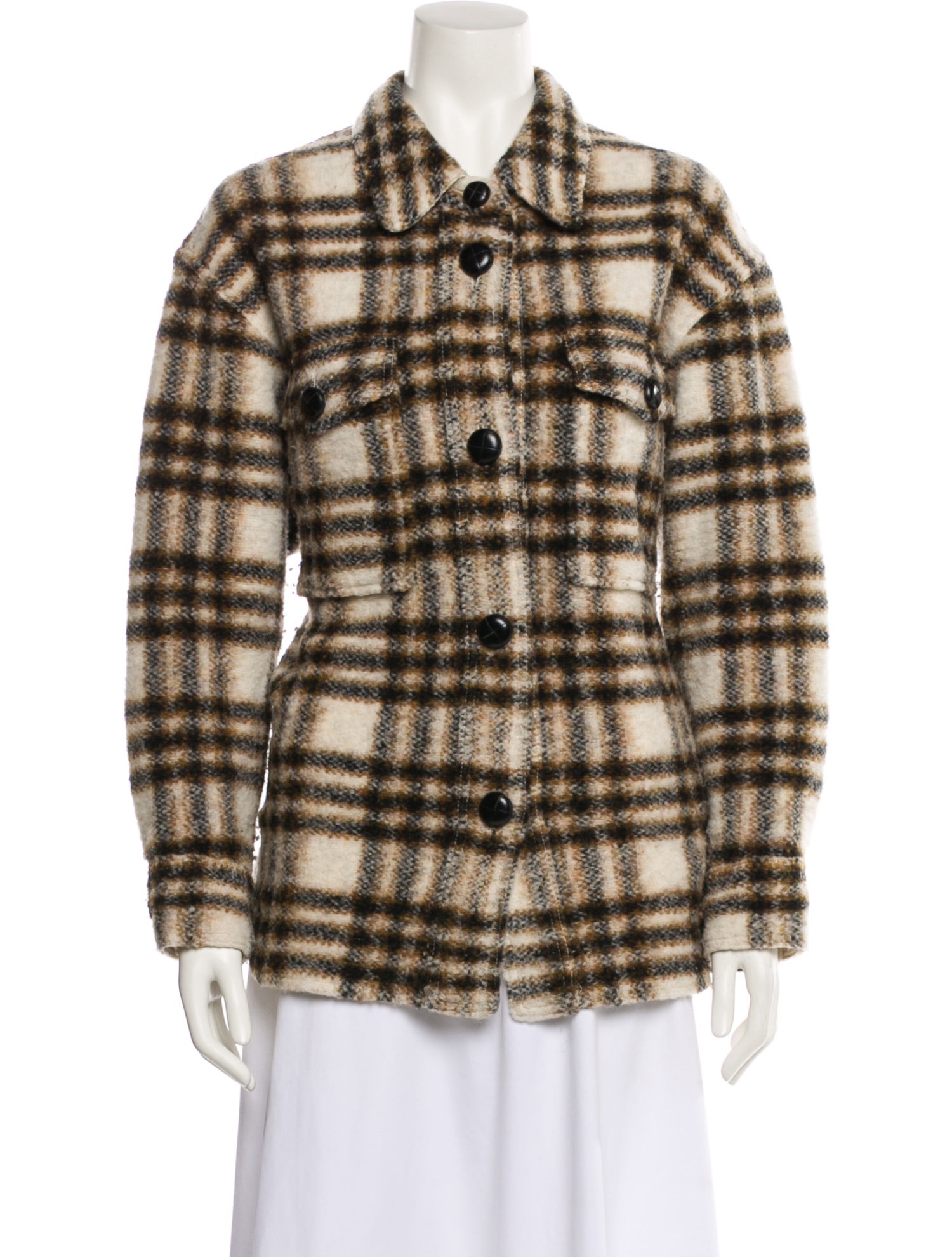 Étoile Isabel Marant Wool Plaid Print Coat