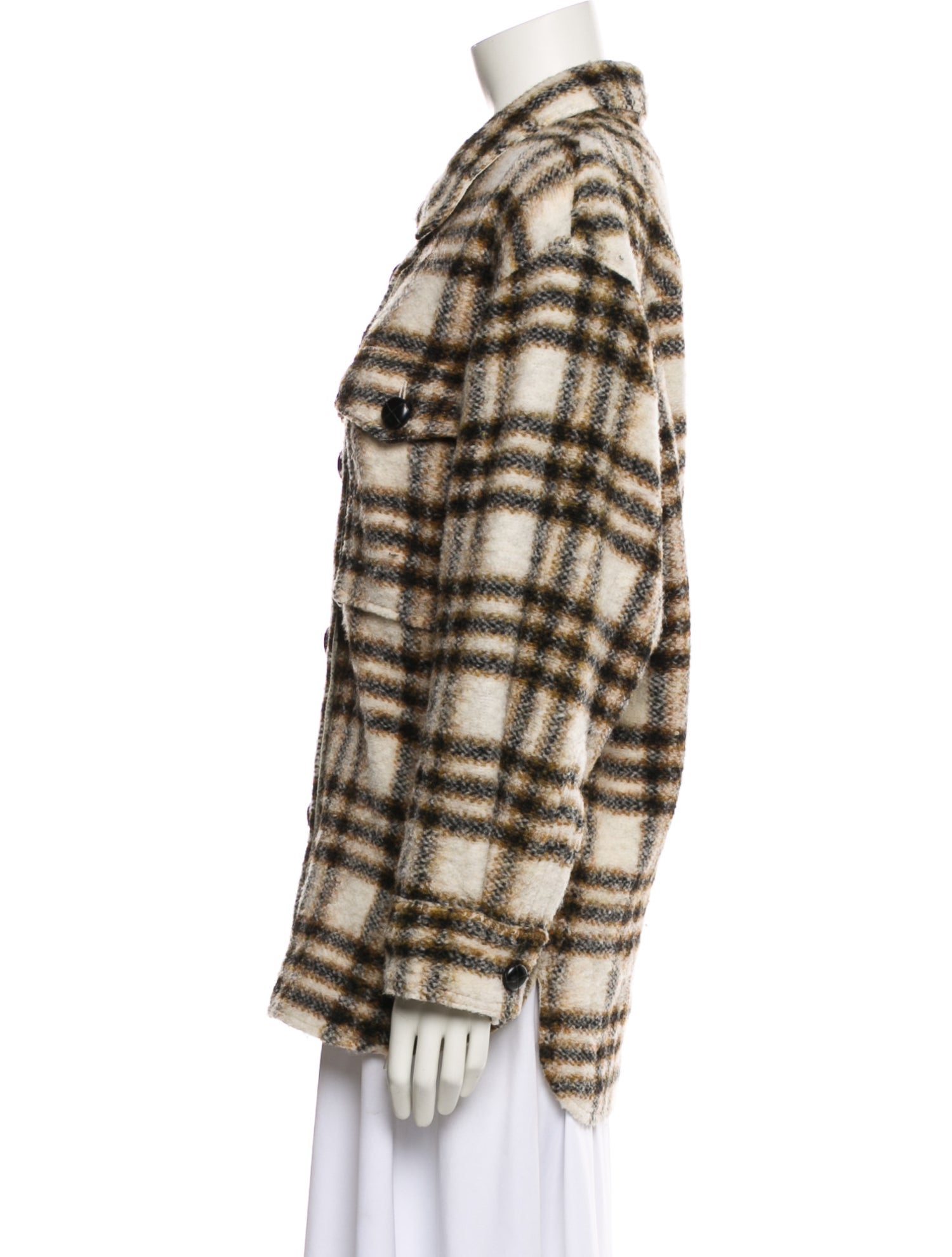 Étoile Isabel Marant Wool Plaid Print Coat