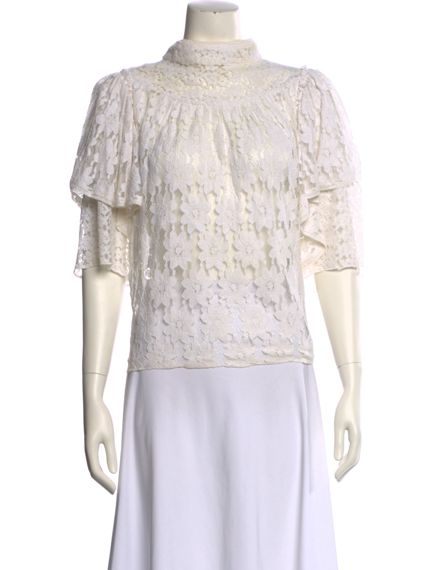 Étoile Isabel Marant Lace Pattern Mock Neck Top