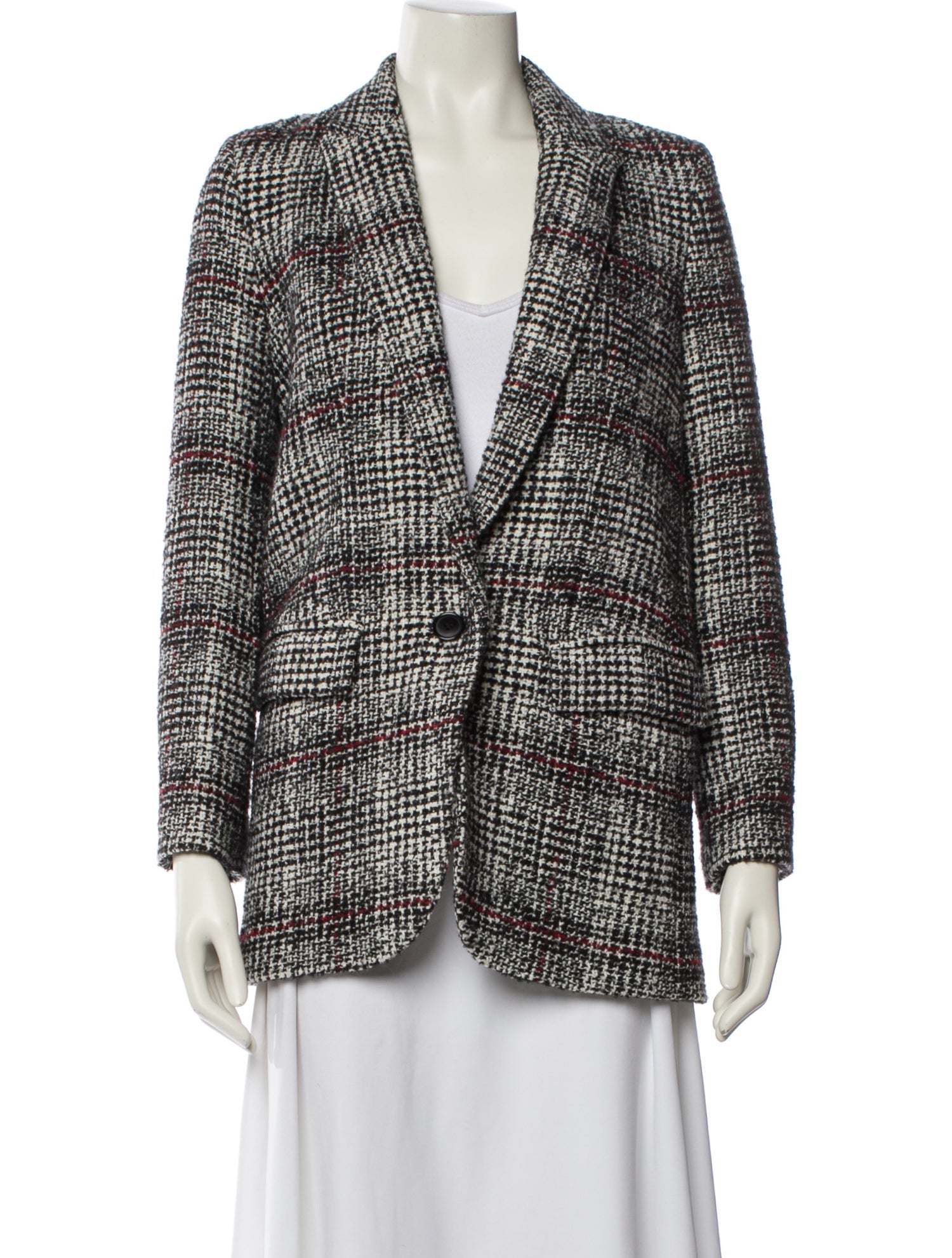 Étoile Isabel Marant Virgin Wool Tweed Pattern Blazer
