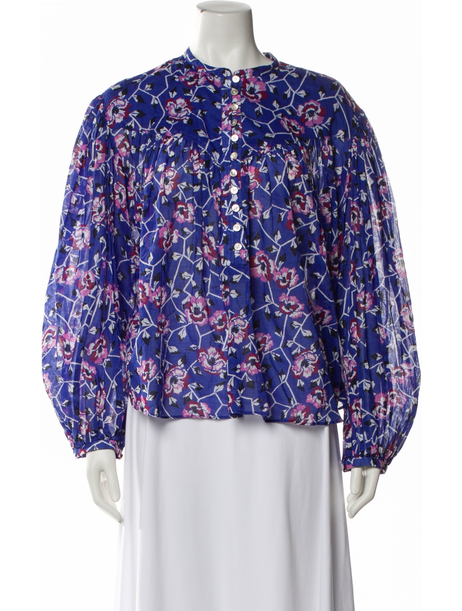 Étoile Isabel Marant Floral Print Mock Neck Blouse