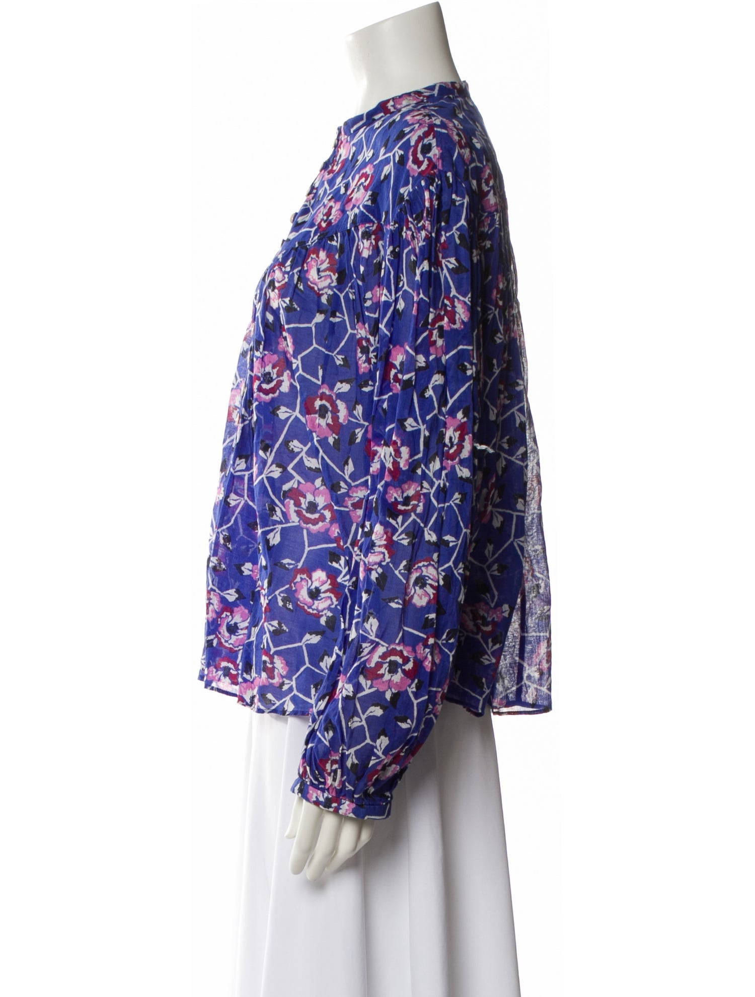 Étoile Isabel Marant Floral Print Mock Neck Blouse