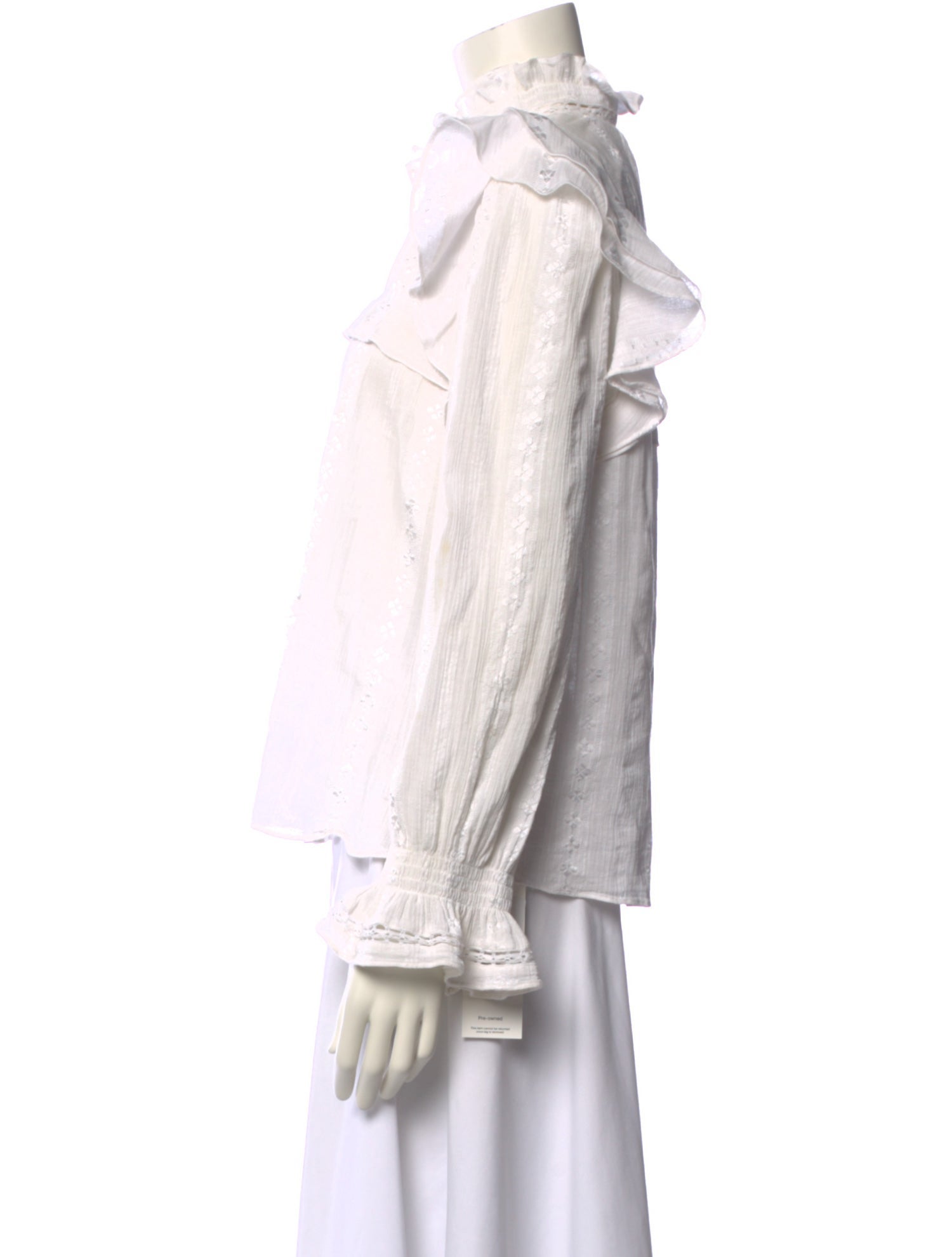 Étoile Isabel Marant Mock Neck Long Sleeve Button-Up Top