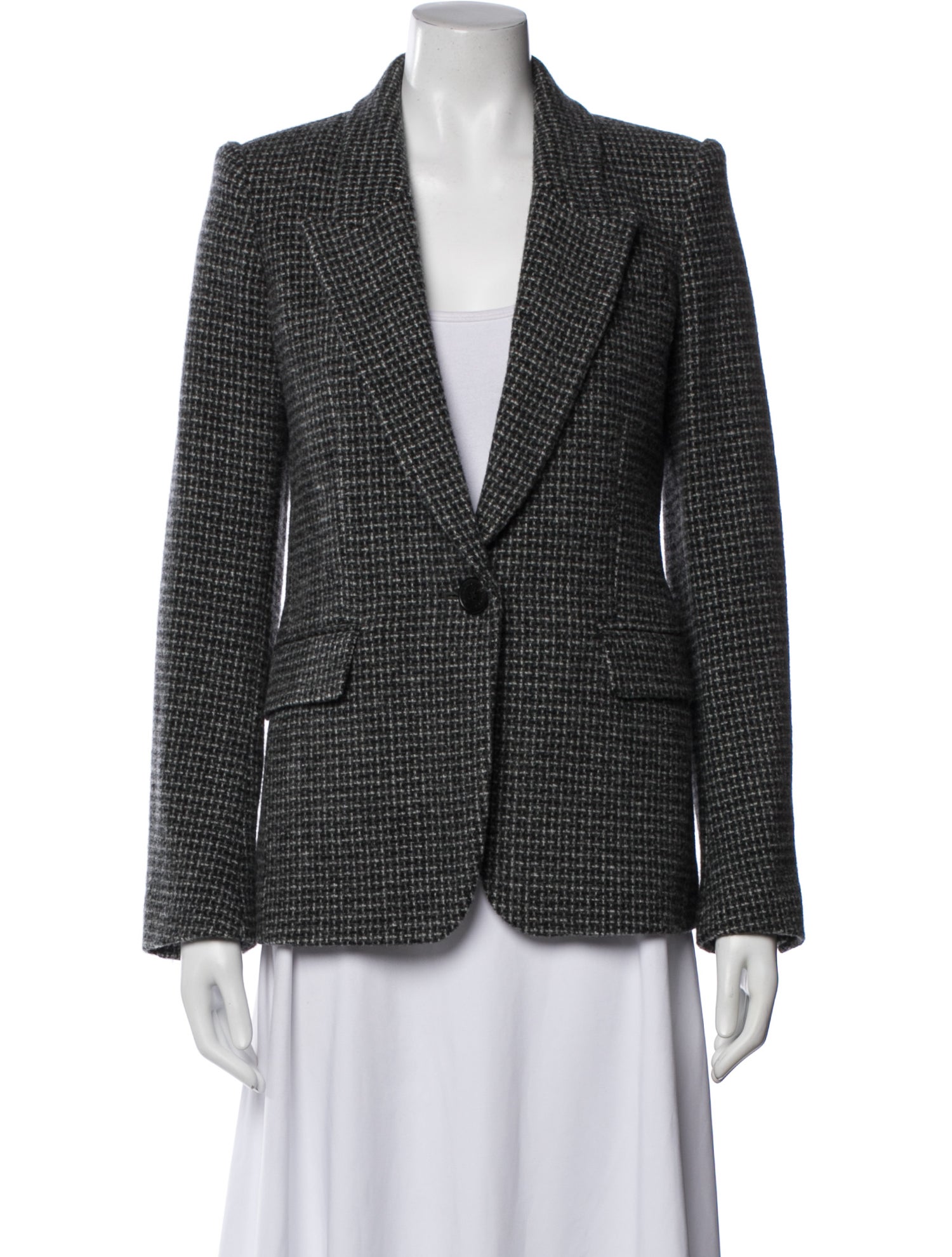 Étoile Isabel Marant Wool Plaid Print Blazer