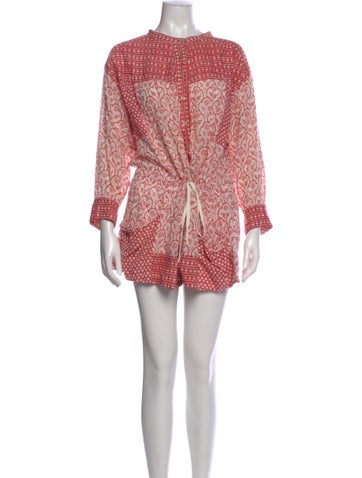 Pre-owned Isabel Marant Étoile Printed Crew Neck Romper In Pink