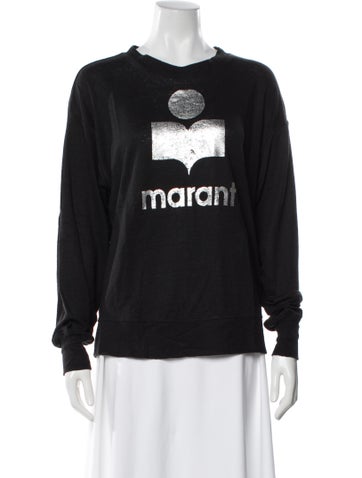 Pre-owned Isabel Marant Étoile Linen Graphic Print Sweater In Gray