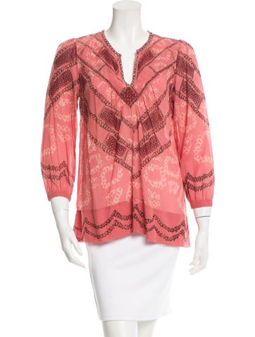 Étoile Isabel Marant Abstract Print Embellished Blouse w/ Tags