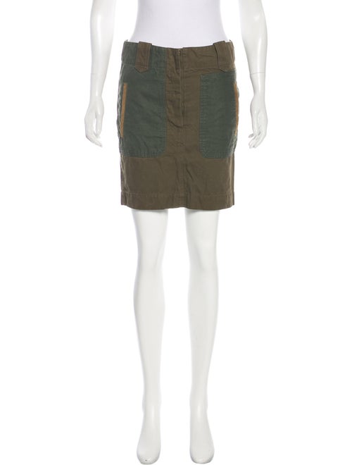 Étoile Isabel Marant Suede-Trimmed Mini Skirt Oliv