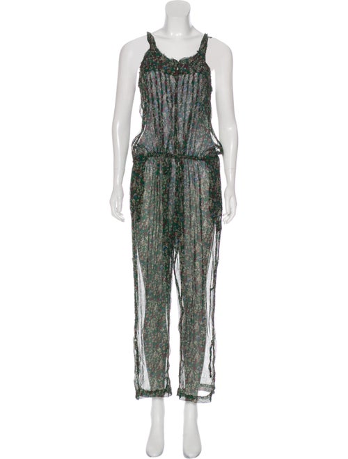 Étoile Isabel Marant Silk Scoop Neck Jumpsuit Gree