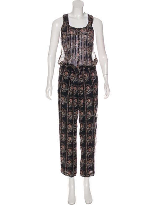 Étoile Isabel Marant Silk Floral Print Jumpsuit Bl