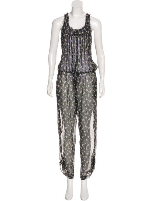 Étoile Isabel Marant Printed Silk Jumpsuit Black