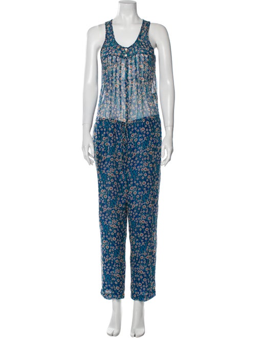 Étoile Isabel Marant Silk Floral Print Jumpsuit Bl