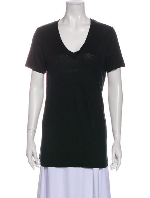 Étoile Isabel Marant Linen V-Neck T-Shirt Black
