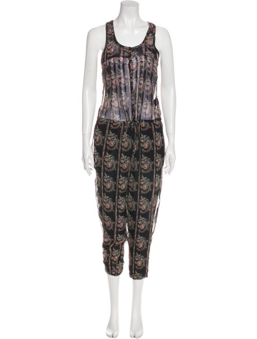 Étoile Isabel Marant Silk Floral Print Jumpsuit Bl