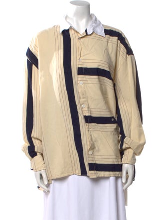 Études Studio Colorblock Pattern Long Sleeve Button-Up Top