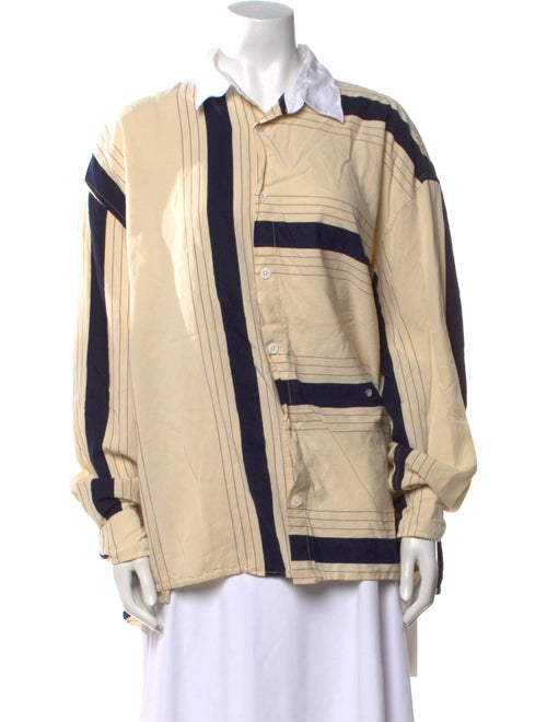 Études Studio Colorblock Pattern Long Sleeve Button-Up Top