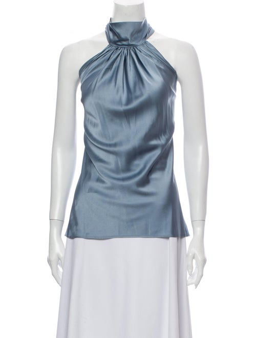 Emerson Thorpe Silk Halterneck Blouse Blue
