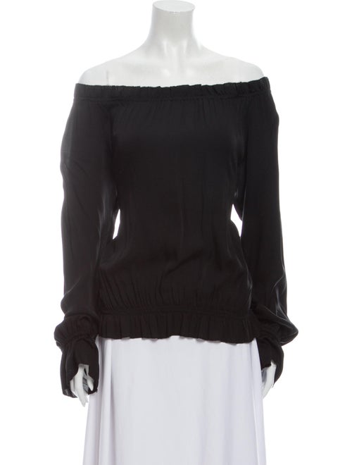 Emerson Thorpe Silk Off-The-Shoulder Blouse Black