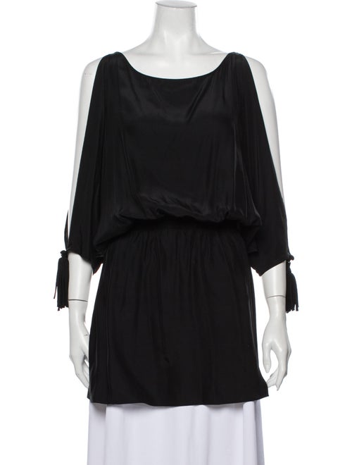 Emerson Thorpe Silk Bateau Neckline Tunic Black