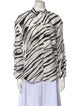 Et Ochs Silk Animal Print Button-Up Top