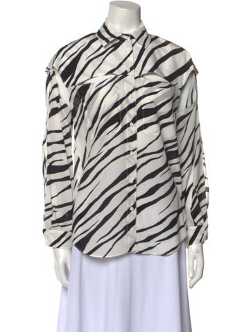 Et Ochs Tops Silk Animal Print Button-Up Top XS