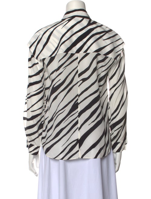 Et Ochs Silk Animal Print Button-Up Top