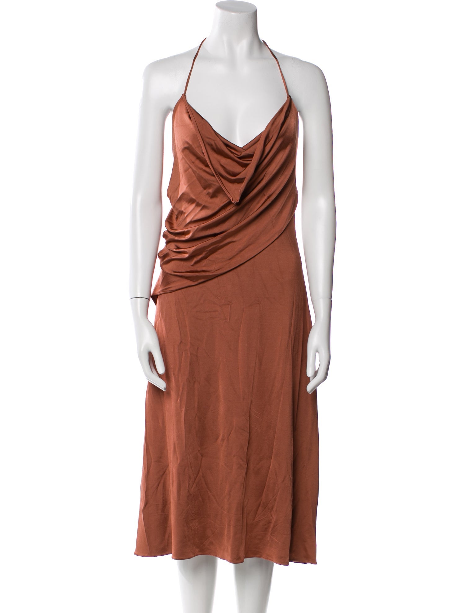 Et Ochs Cowl Neck Midi Length Dress