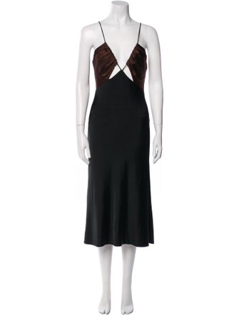 Et Ochs V-Neck Midi Length Dress