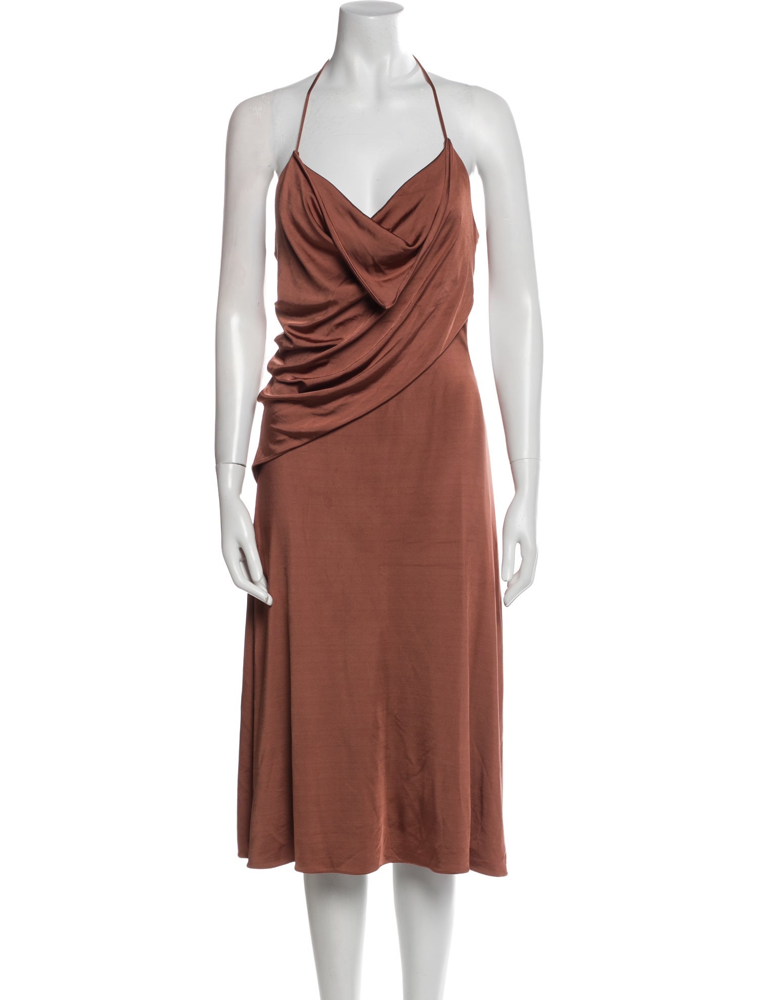 Et Ochs Cowl Neck Midi Length Dress