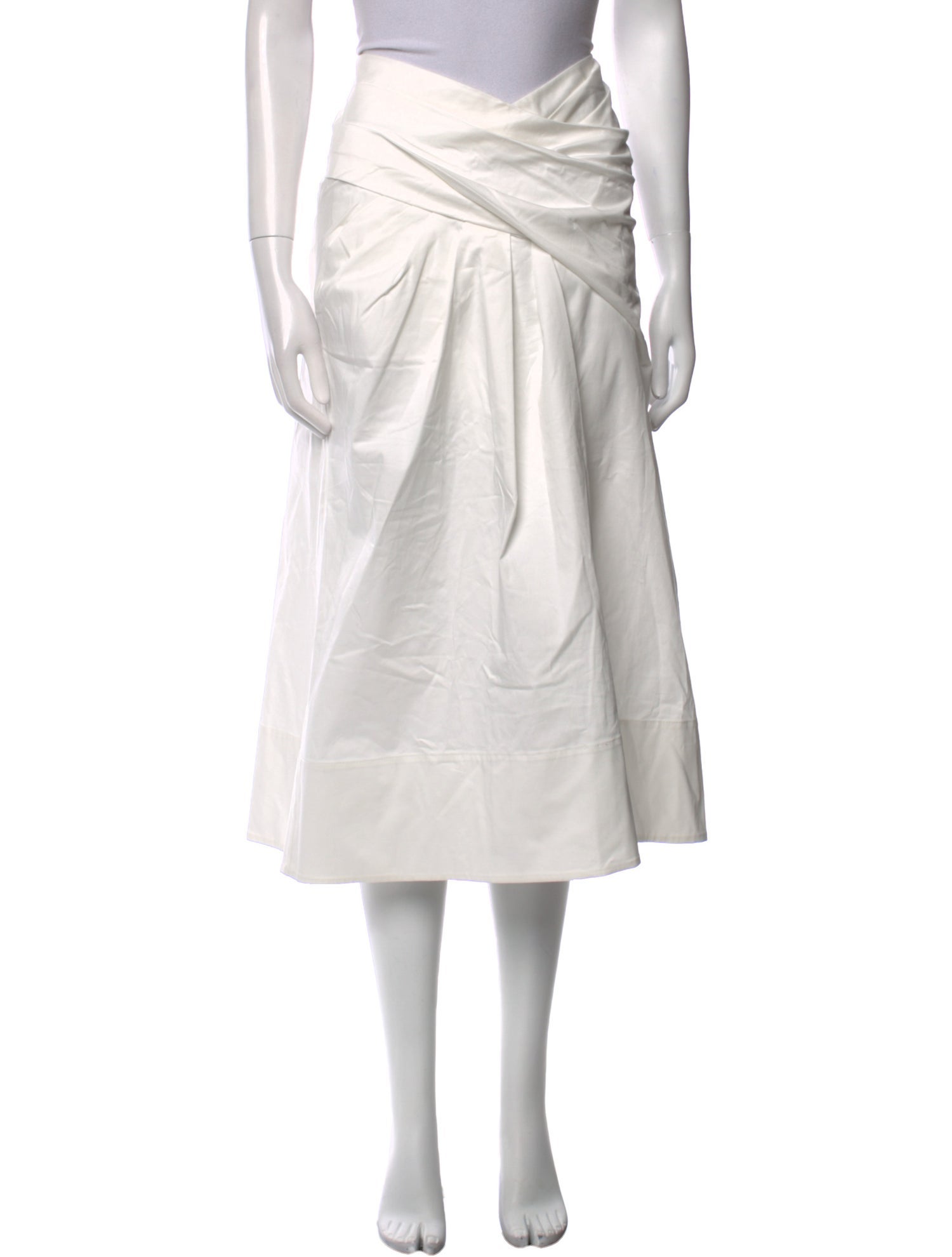 Et Ochs Pleated Accents Midi Length Skirt