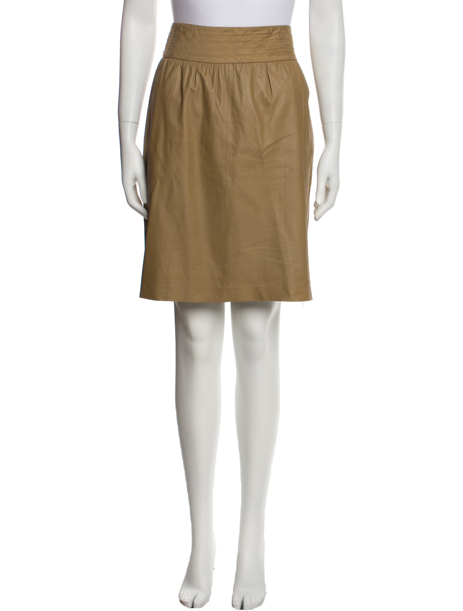 etcetera Leather Knee-Length Skirt