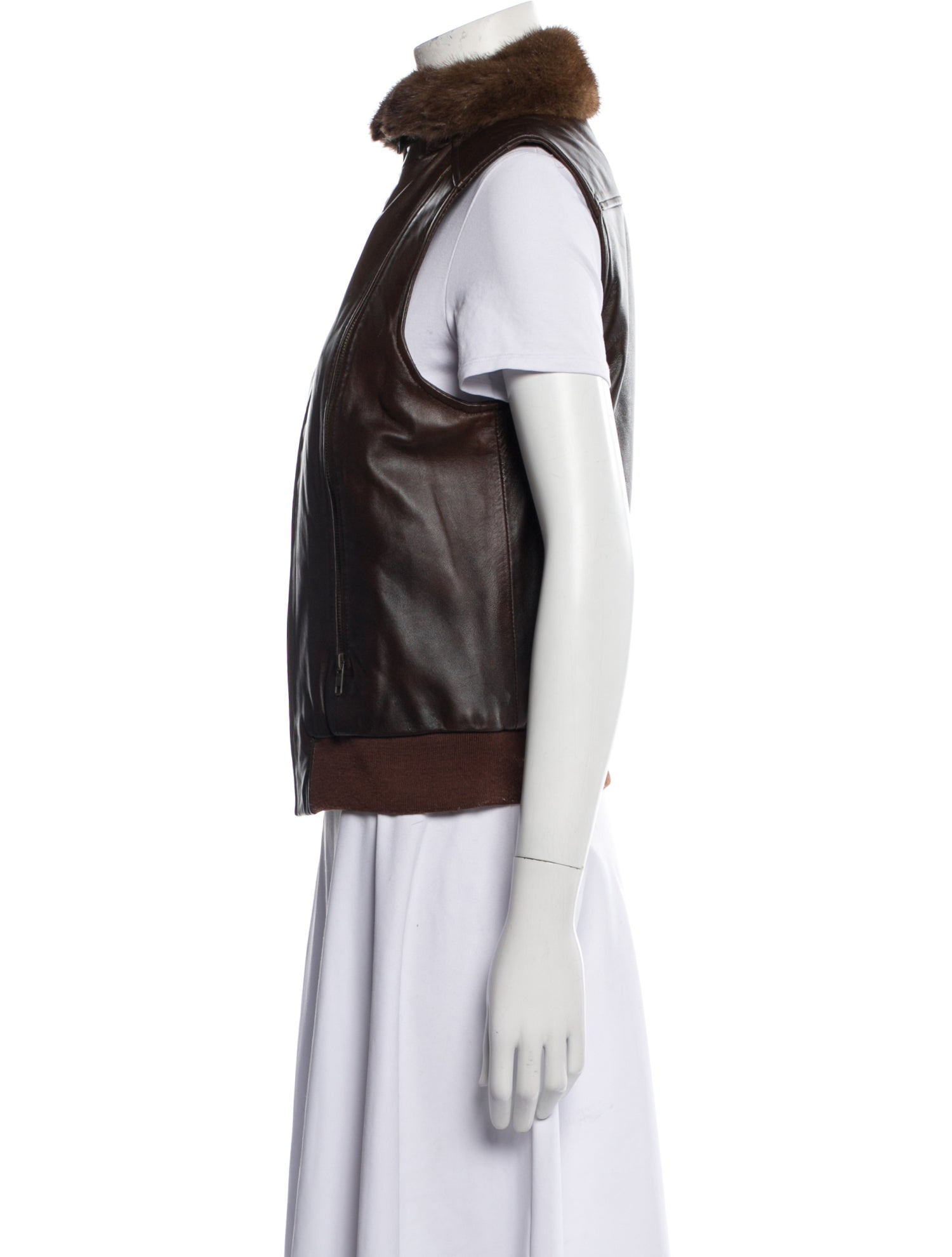 etcetera Leather Vest