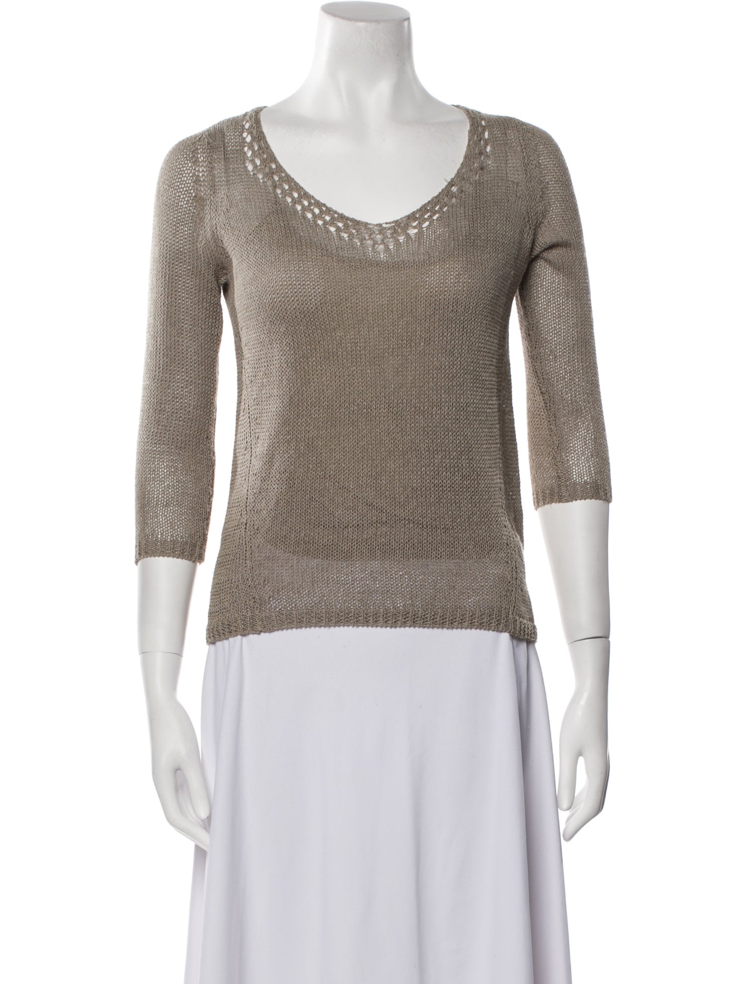 etcetera Linen Scoop Neck Sweater