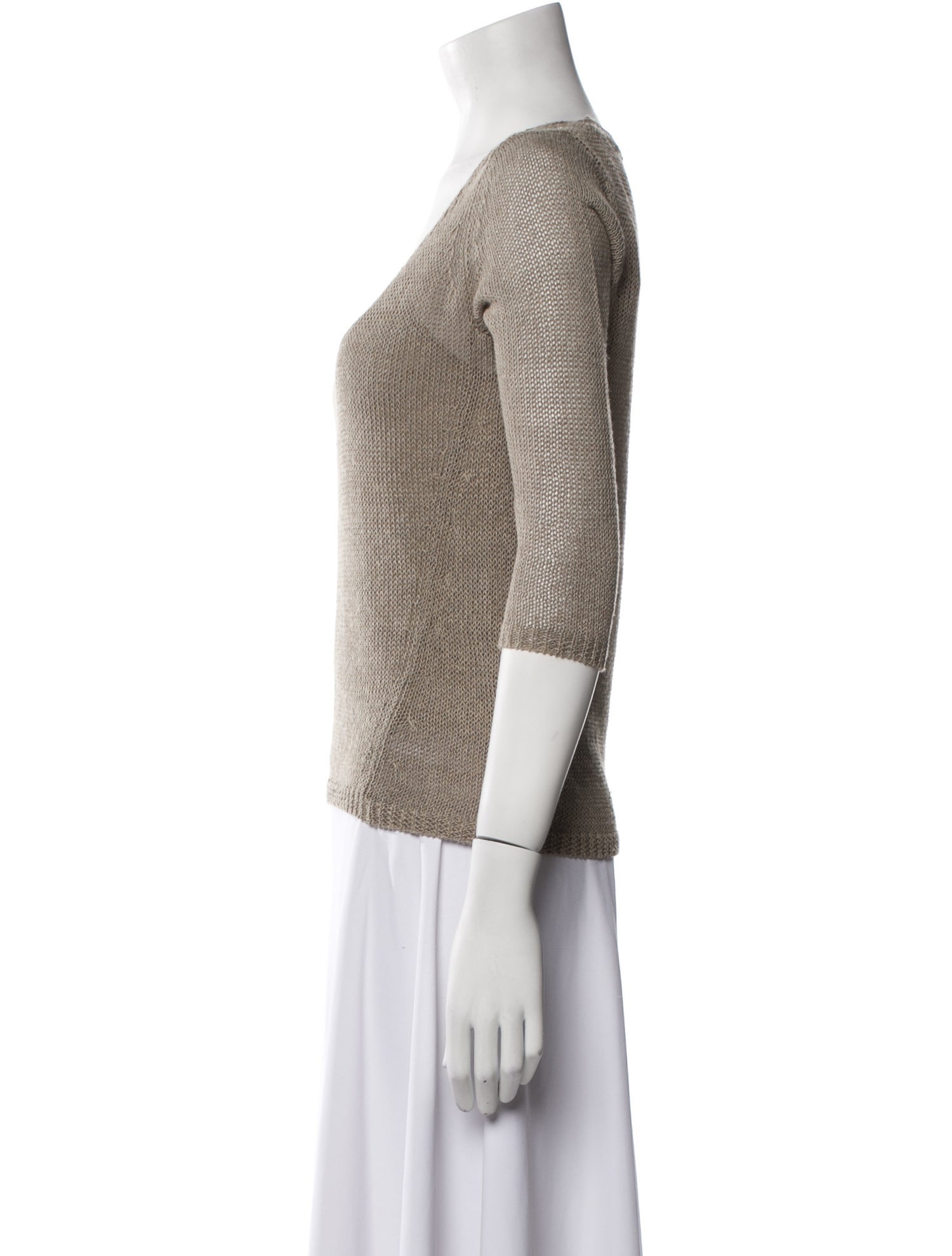 etcetera Linen Scoop Neck Sweater