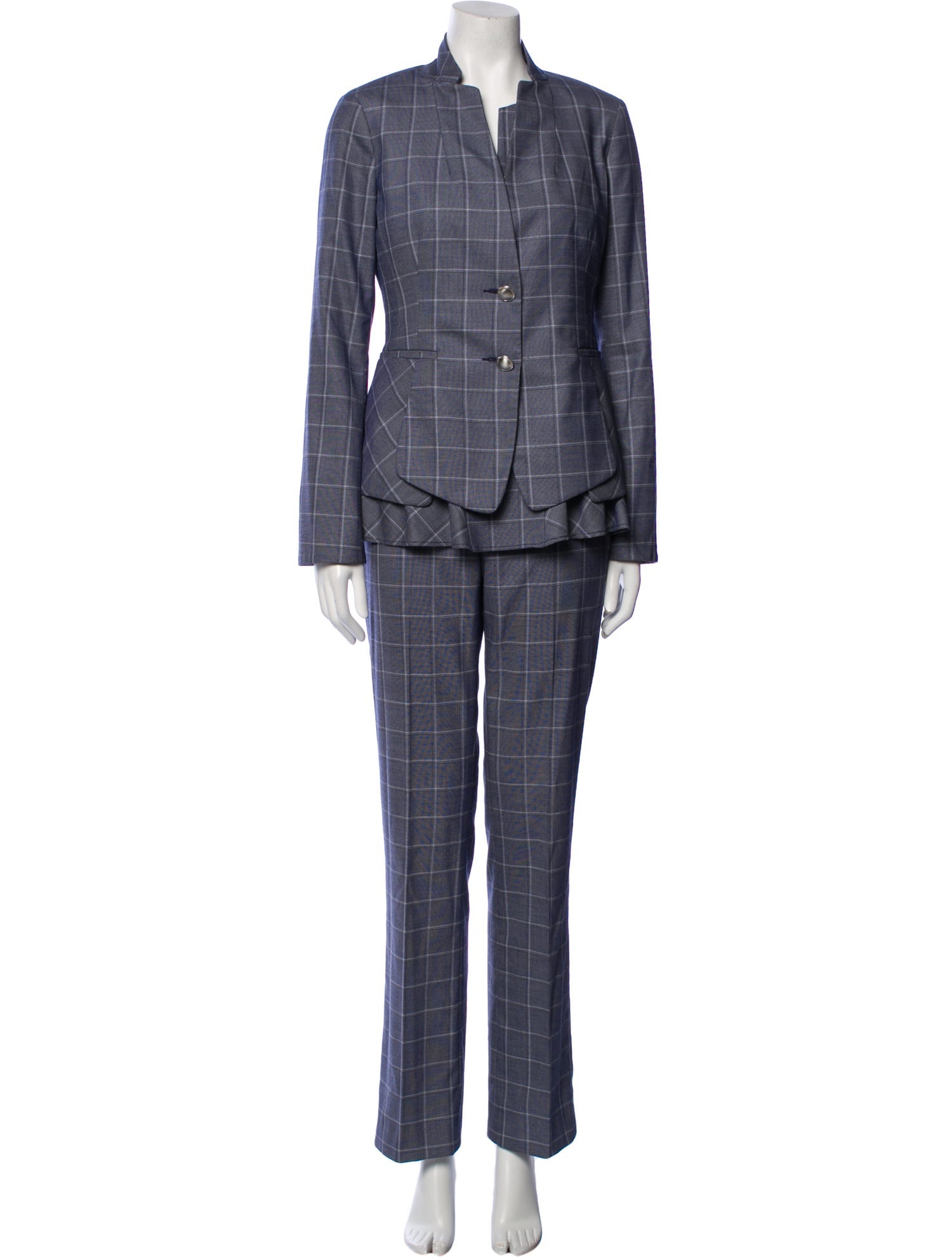 etcetera Plaid Print Pantsuit